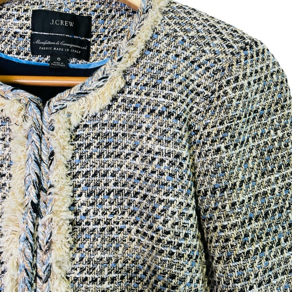 J. Crew Braided trim jacket in speckled tweed, Size US 6 NWOT - Picture 4 of 16